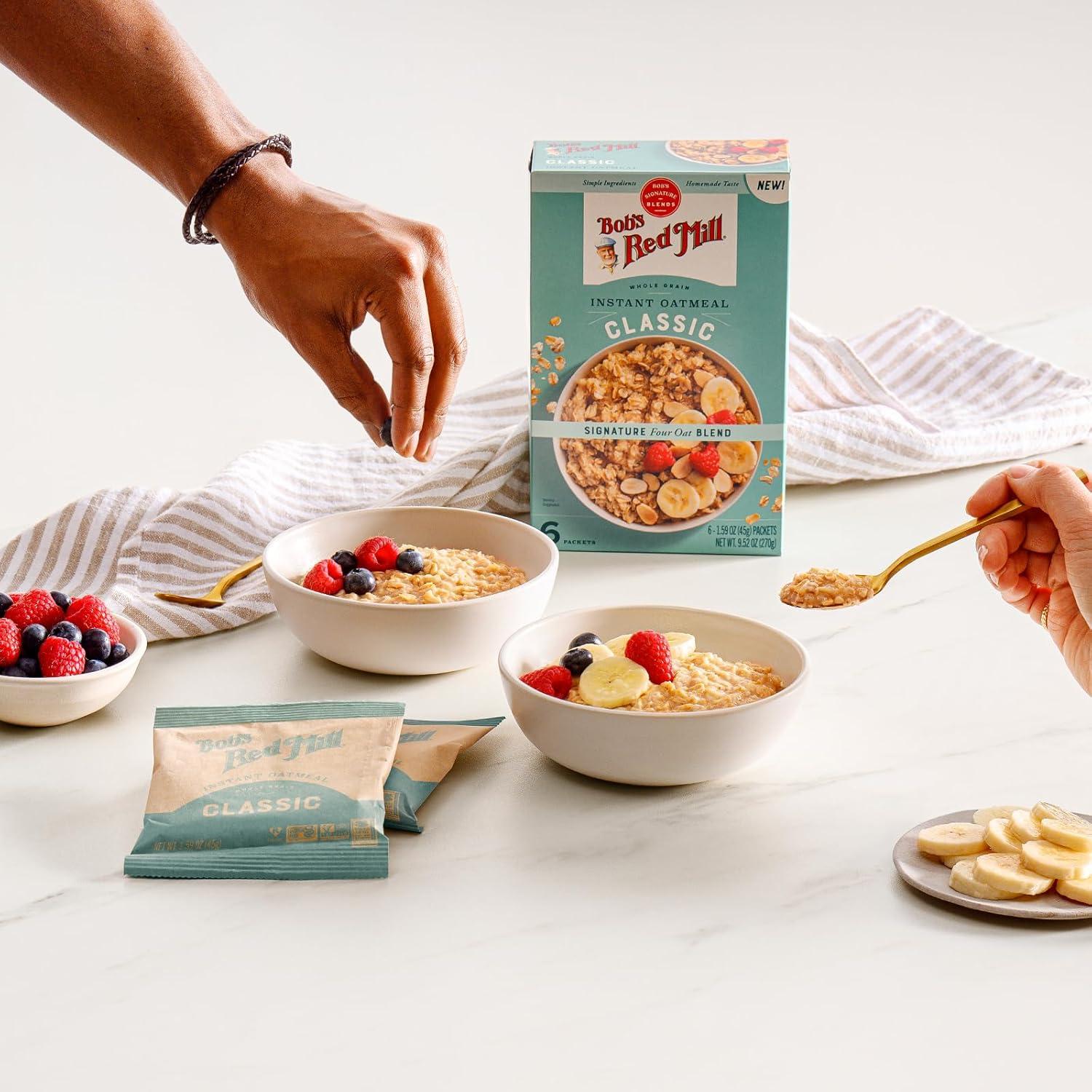 image:imageBobs Red Mill Instant Oatmeal Packets Classic 6 Packets Total 1 Box6 Packets per Box NonGMO Gluten Free Whole GrainClassic
