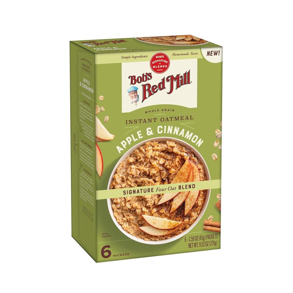image:imageBobs Red Mill Instant Oatmeal Packets Classic 6 Packets Total 1 Box6 Packets per Box NonGMO Gluten Free Whole GrainApple Cinnamon