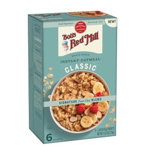 Bob’s Red Mill Instant Oatmeal Packets, Classic, 6 Packets Total (1 Box/6 Packets per Box), Non-GMO, Gluten Free, Whole Grain(Classic)