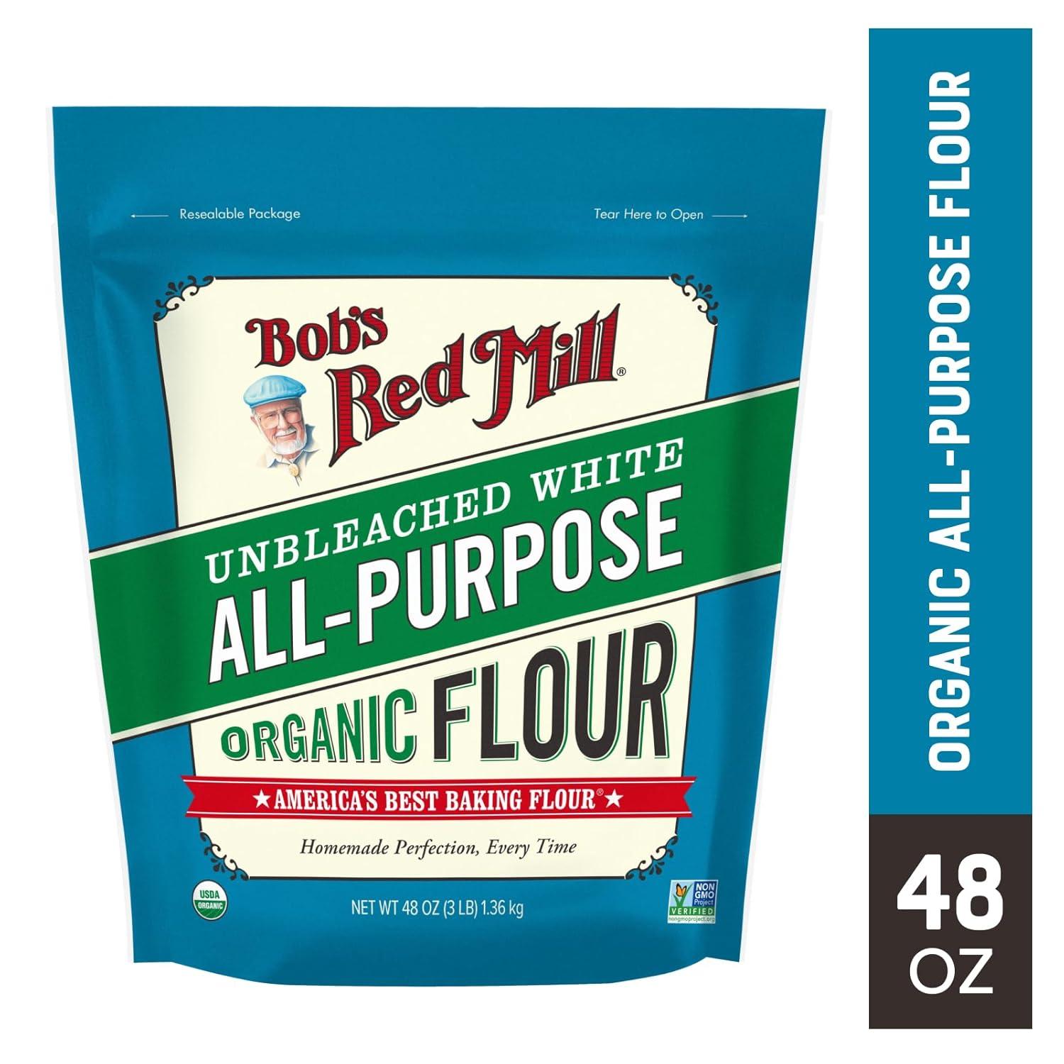 image:imageBobs Red Mill Artisan Bread Flour 3 Pound Pack of 4 Unbleached Unbromated NonGMO VeganOrganic All Purpose Flour