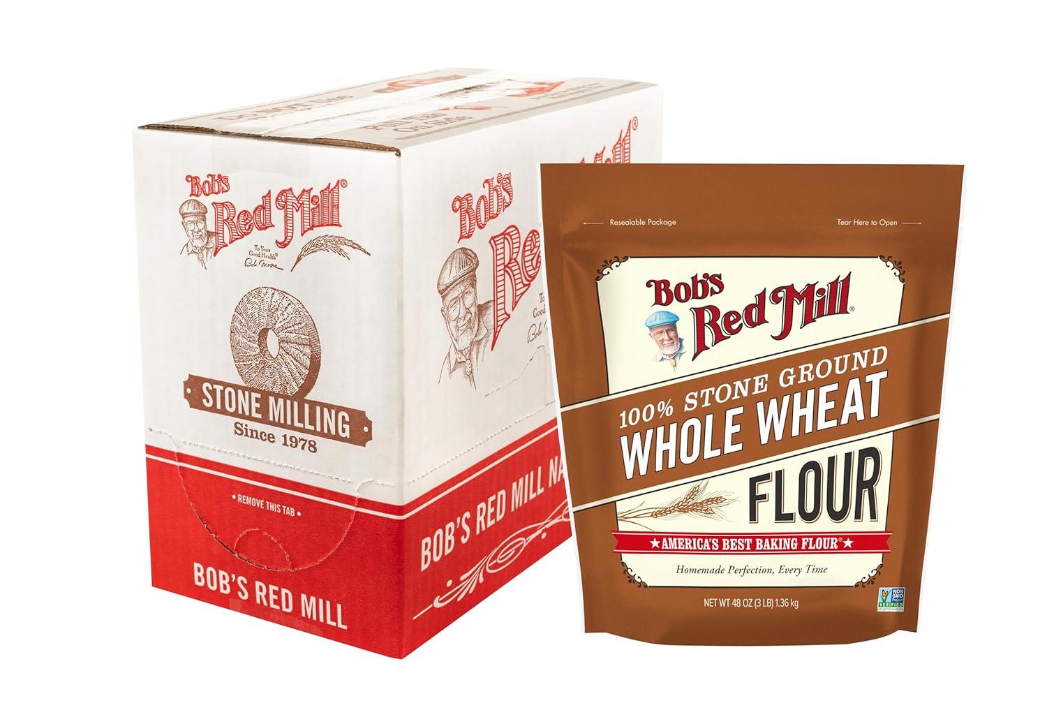 image:imageBobs Red Mill Artisan Bread Flour 3 Pound Pack of 4 Unbleached Unbromated NonGMO VeganWhole Wheat Flour