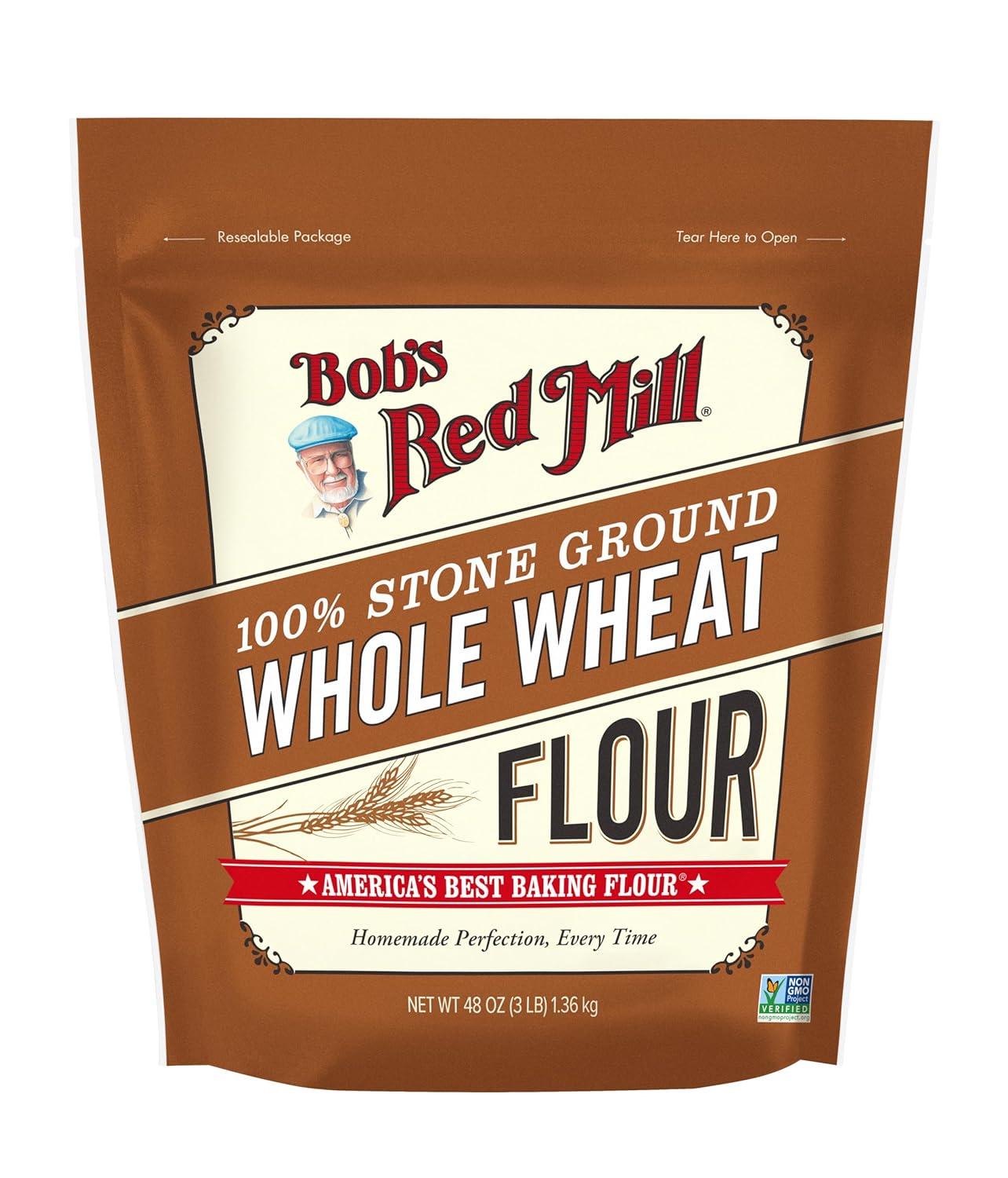 image:imageBobs Red Mill Artisan Bread Flour 3 Pound Pack of 4 Unbleached Unbromated NonGMO VeganWhole Wheat Flour