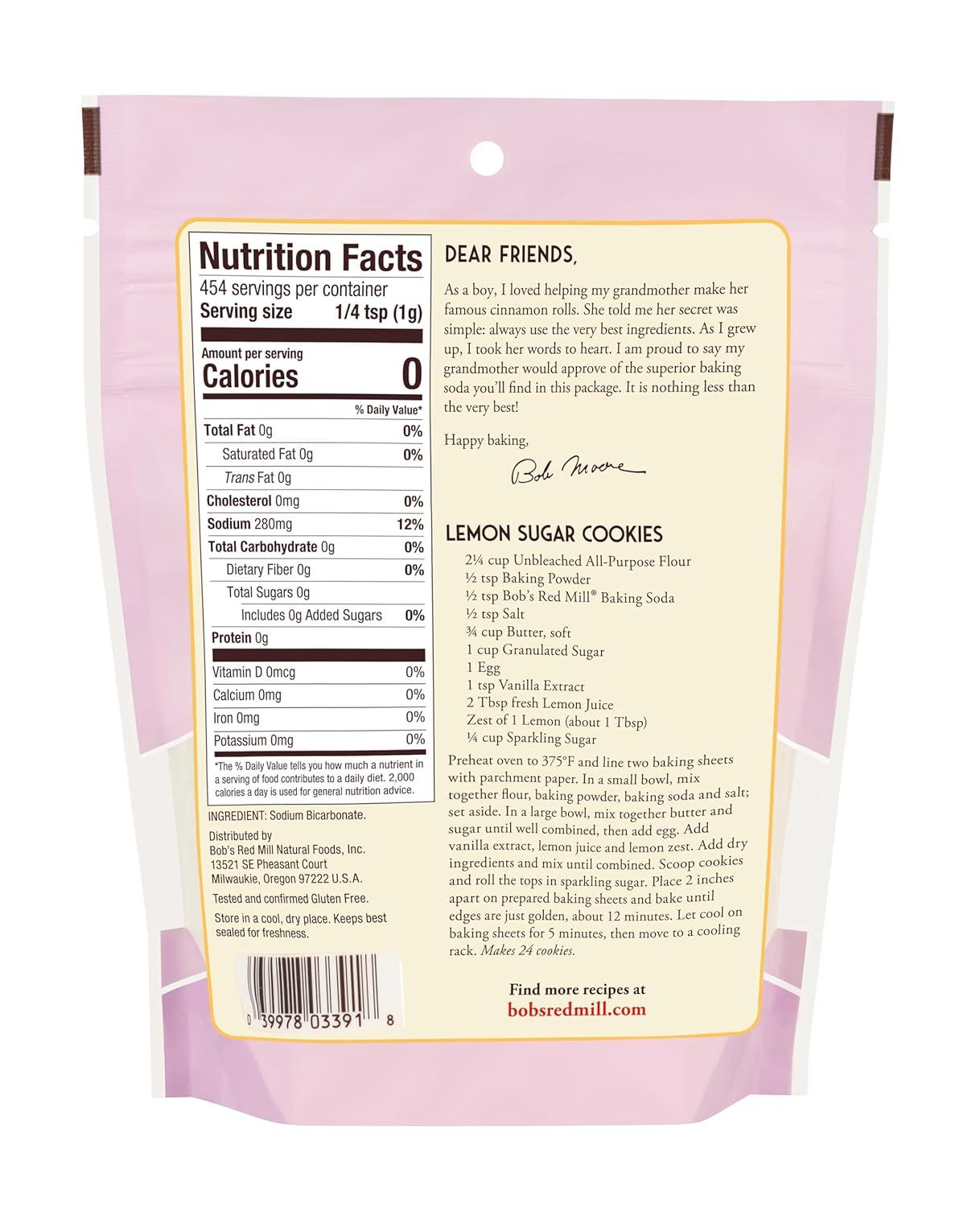 image:imageBobs Red Mill Baking Soda 16oz Pack of 4 Non GMO Vegan Paleo Friendly KosherBaking Soda