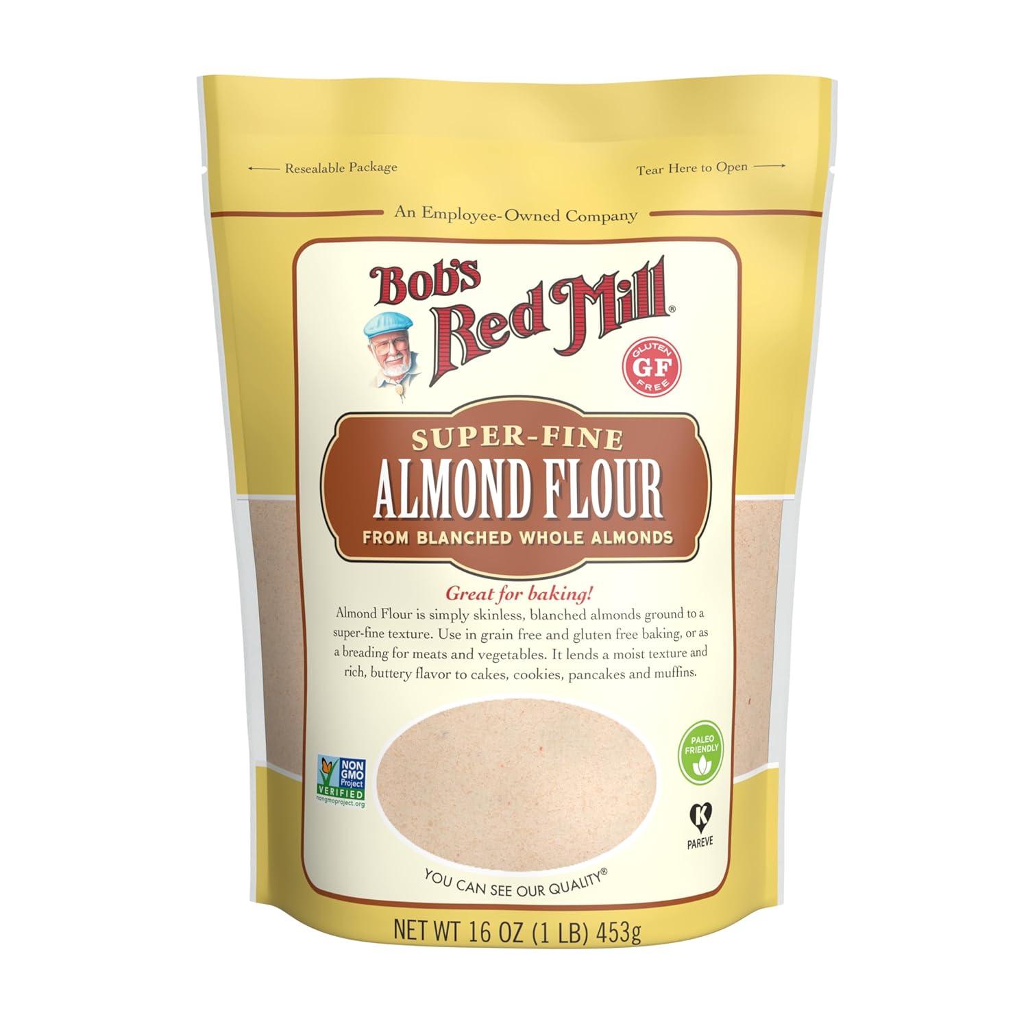 image:imageBobs Red Mill Blanched Almond Flour Finely Sifted 1 Pound Pack of 4 NonGMO Gluten Free Paleo Vegan Keto Friendly16 Ounce Pack of 4
