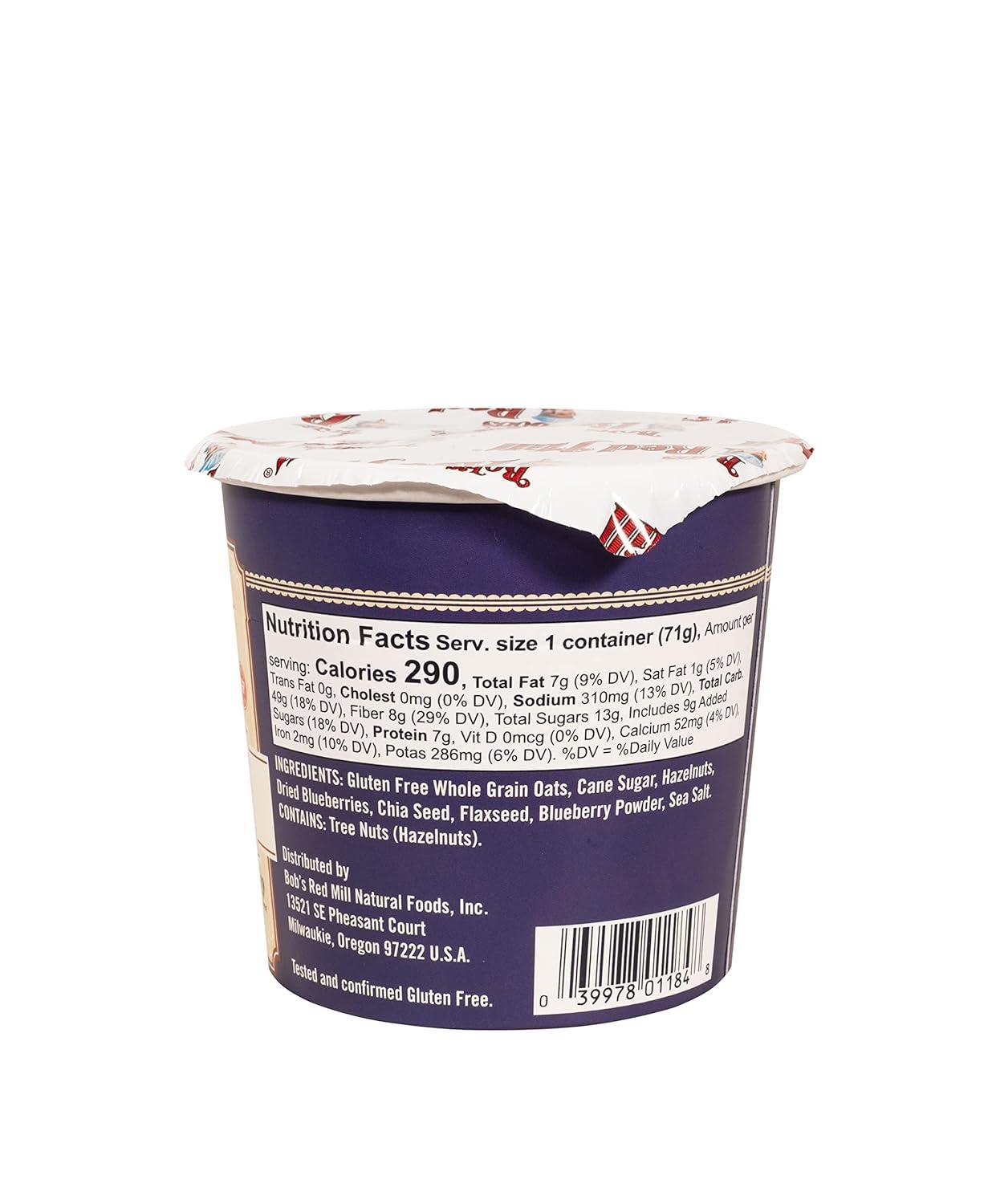 image:imageBobs Red Mill GF Oatmeal Cup Blueberry amp Hazelnut 25 Ounce Cup Pack of 12 NonGMO Whole Grain Kosher