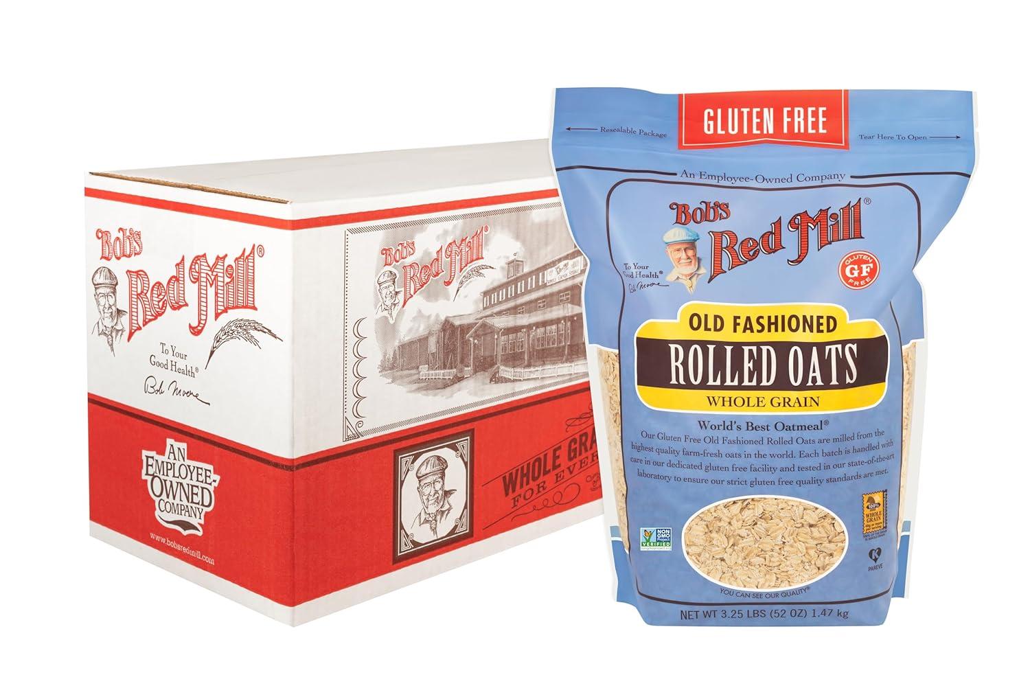 image:imageBobs Red Mill Gluten Free Old Fashioned Rolled Oats 32oz Pack of 4 Non GMO Whole Grain Vegan KosherGF Old Fashioned
