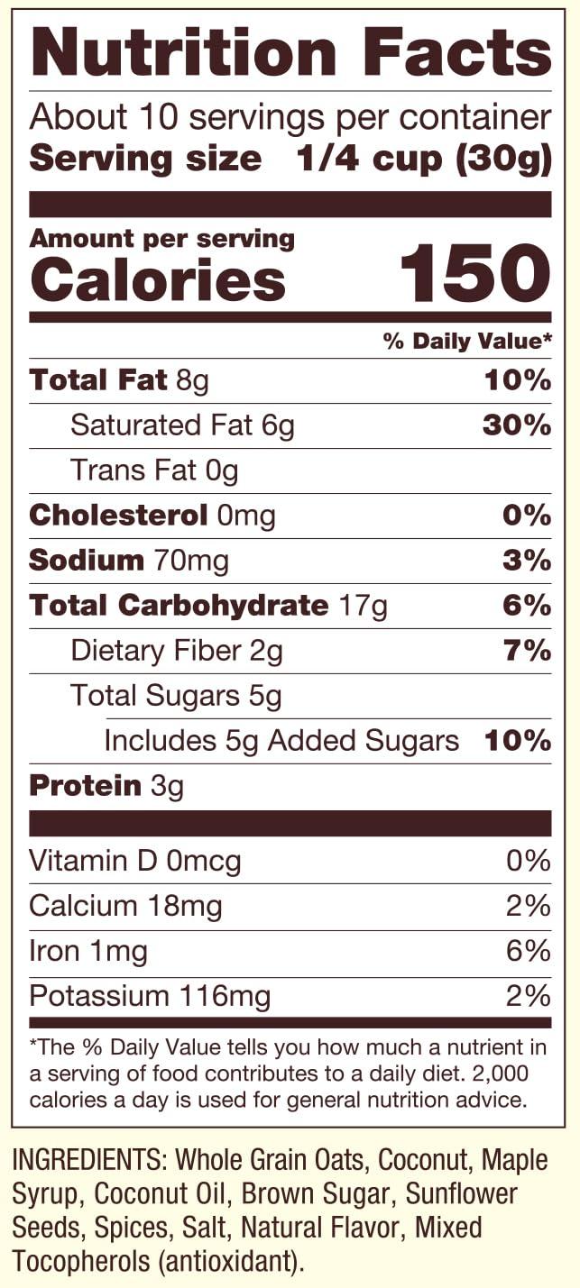 image:imageBobs Red Mill Maple Sea Salt Granola 11oz Pack of 6 Non GMO Whole Grain KosherCoconut Spice