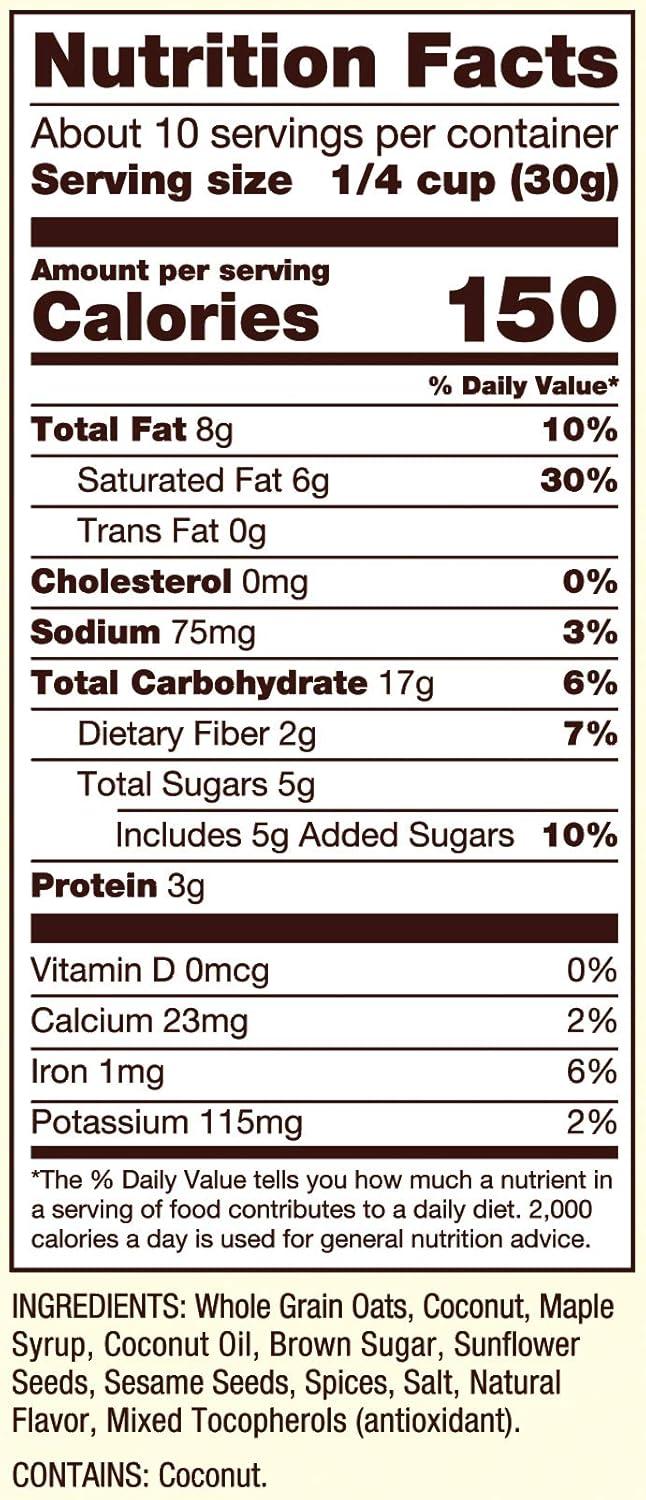 image:imageBobs Red Mill Maple Sea Salt Granola 11oz Pack of 6 Non GMO Whole Grain KosherCoconut Spice
