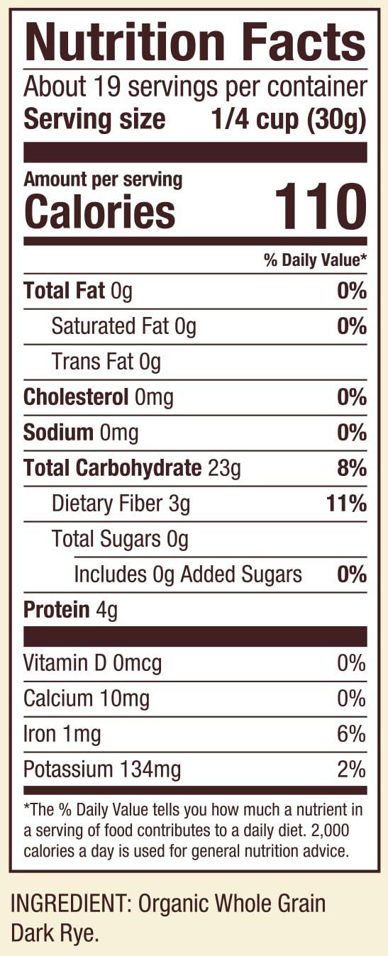 image:imageBobs Red Mill Organic Dark Rye Flour 20oz Pack of 4 Non GMO Whole Grain Vegan KosherOG Dark Rye Flour
