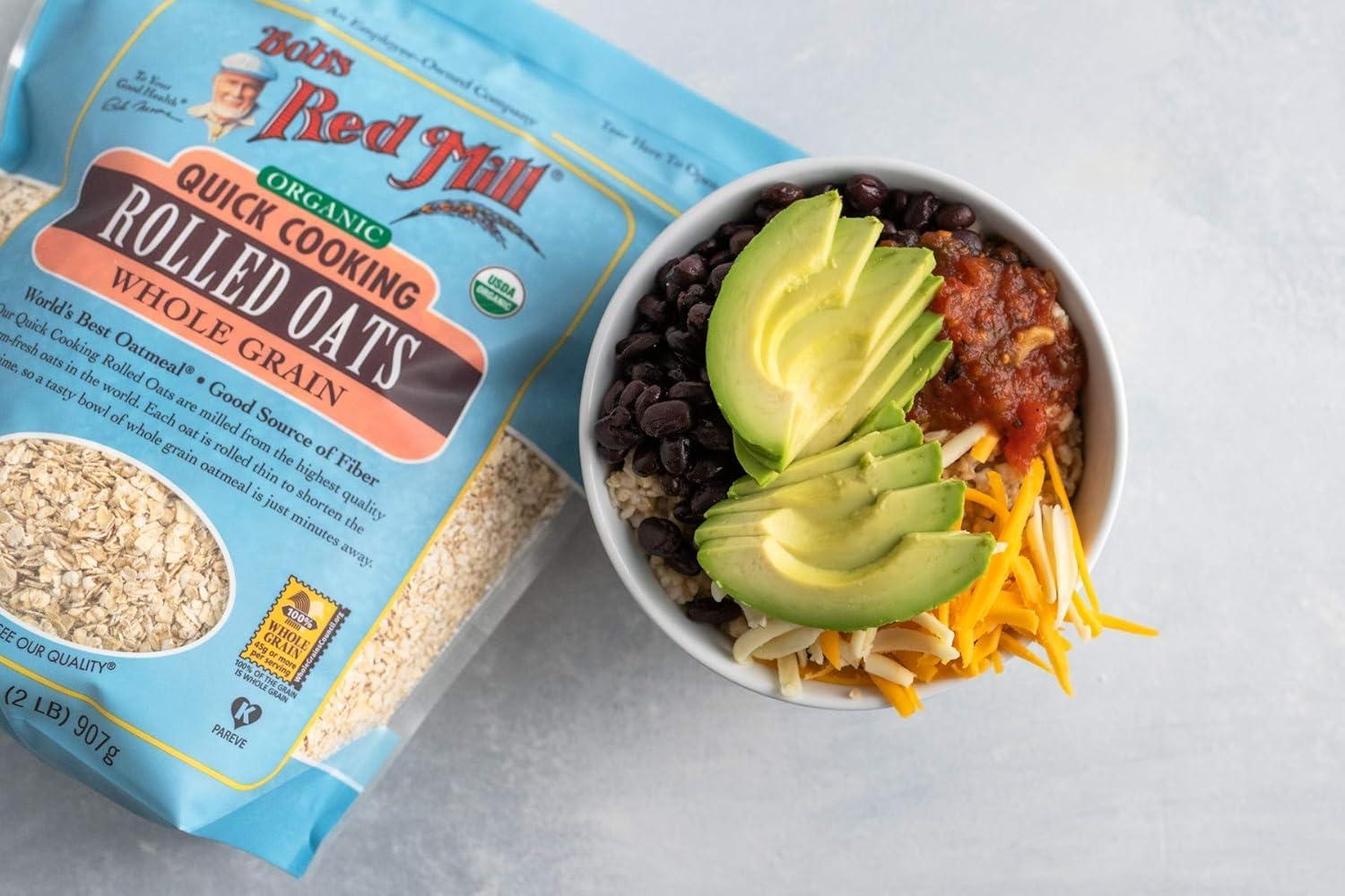 image:imageBobs Red Mill Organic Quick Cooking Rolled Oats 32oz Pack of 4 Non GMO Whole Grain Vegan KosherOG Quick