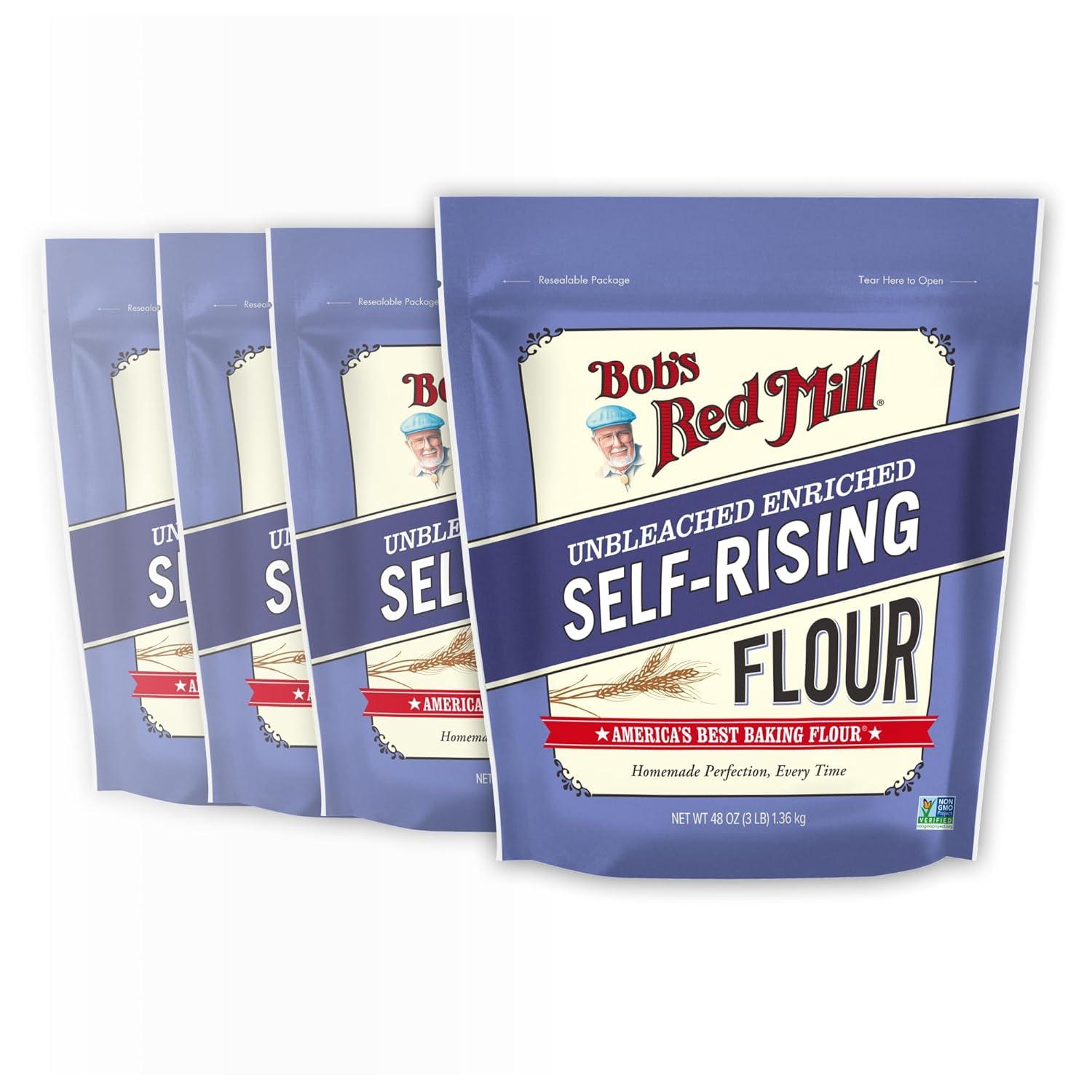 image:imageBobs Red Mill SelfRising Flour 3 lb Bag Ideal for Biscuits Pancakes Quick Breads NonGMO KosherSelf Rising Flour