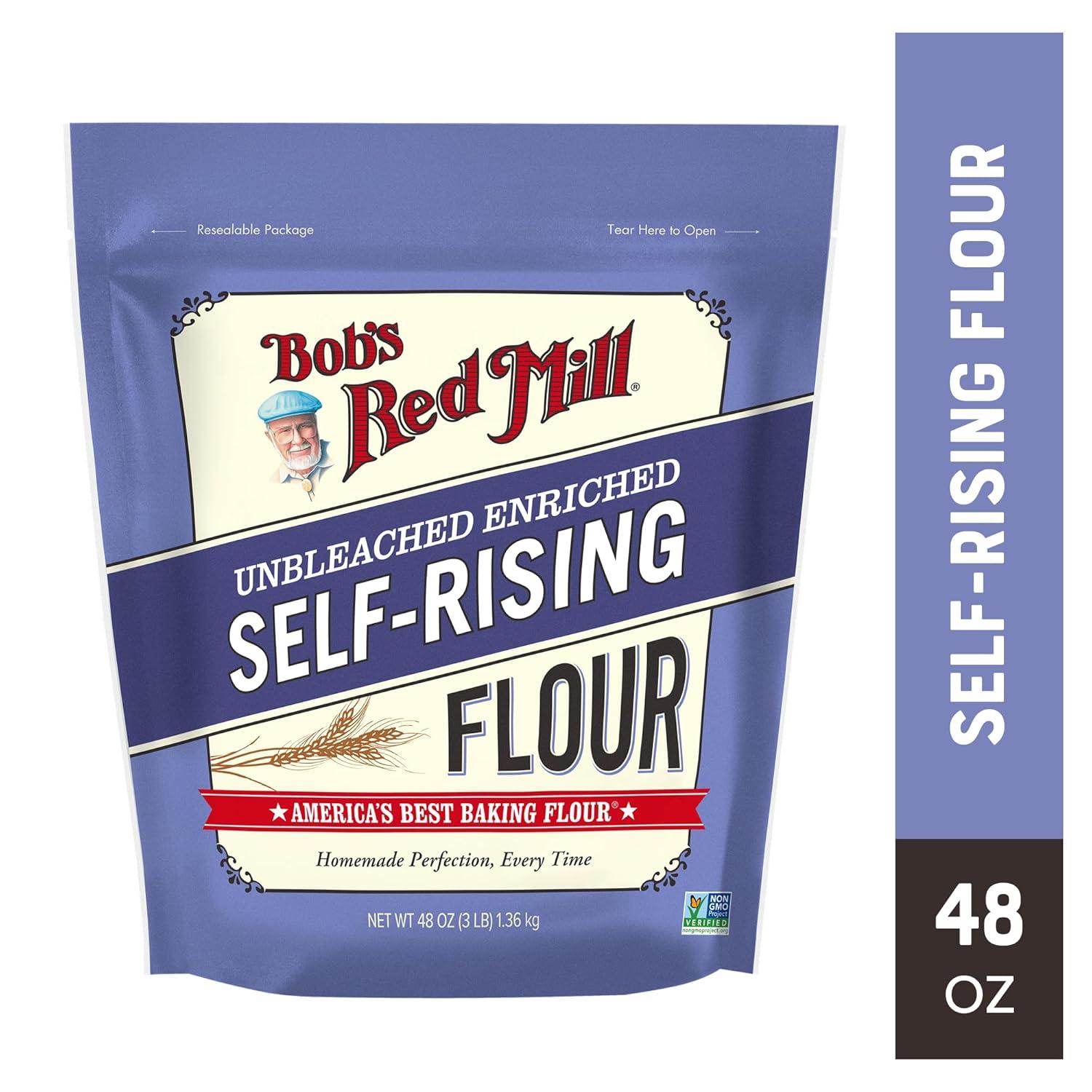image:imageBobs Red Mill SelfRising Flour 3 lb Bag Ideal for Biscuits Pancakes Quick Breads NonGMO KosherSelf Rising Flour