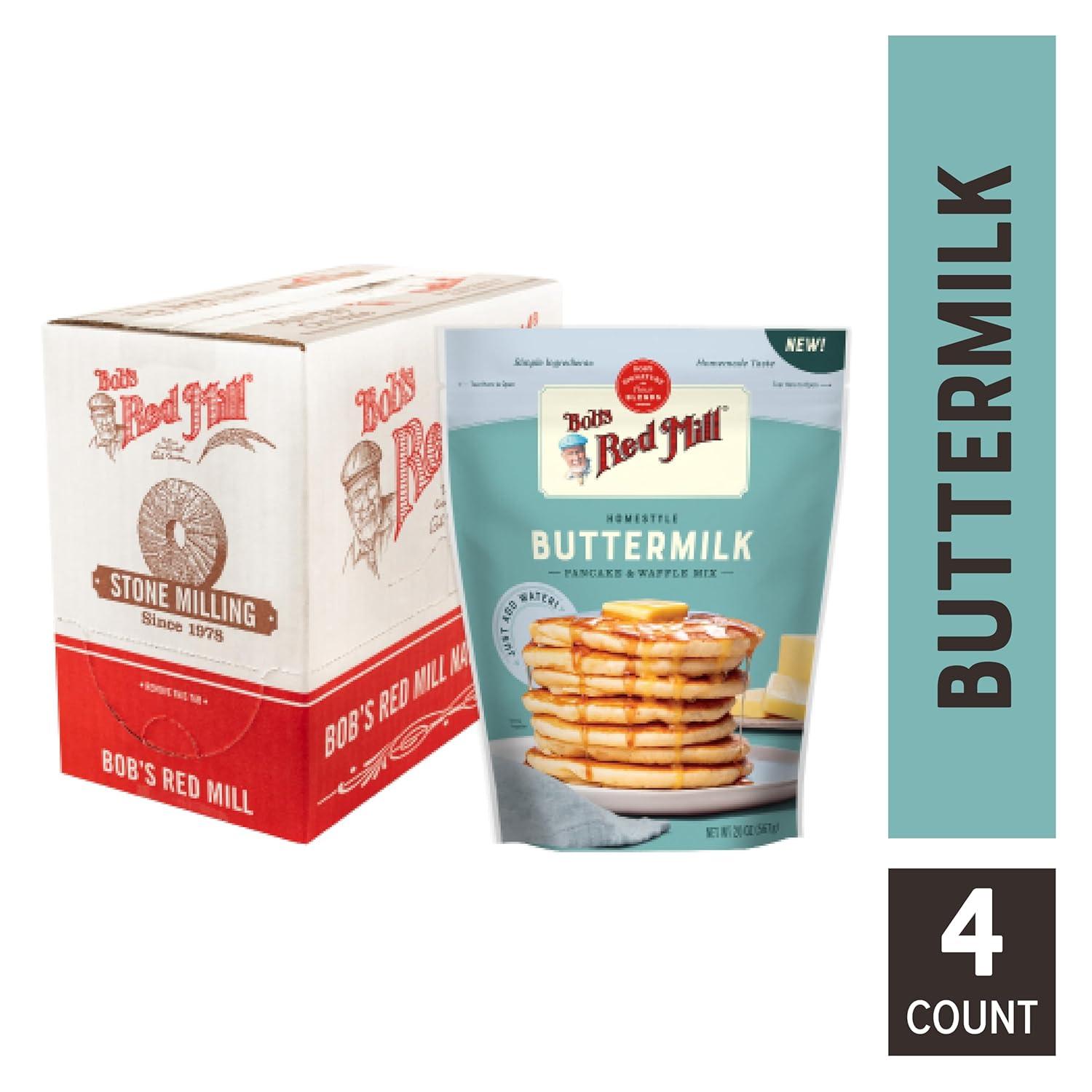 image:imageBobs Red Mill Signature Buttermilk Pancake Mix 20oz Pack of 4 Just Add Water Makes 3240 Pancakes per BagButtermilk