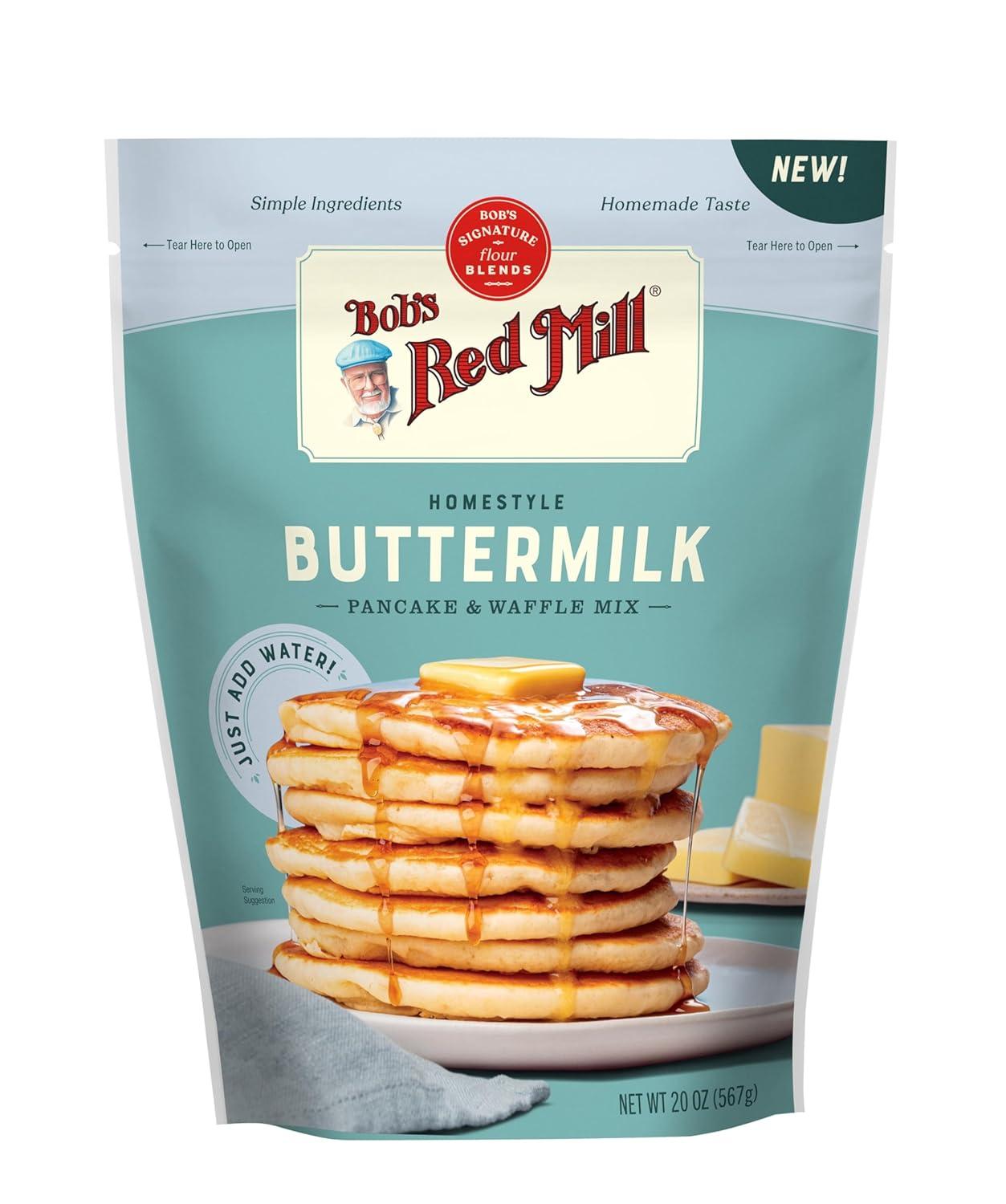image:imageBobs Red Mill Signature Buttermilk Pancake Mix 20oz Pack of 4 Just Add Water Makes 3240 Pancakes per BagButtermilk