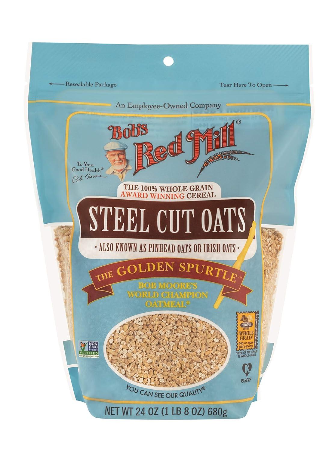 image:imageBobs Red Mill Steel Cut Oats 24oz Pack of 4 Non GMO Whole Grain Vegan KosherSteel Cut Oats