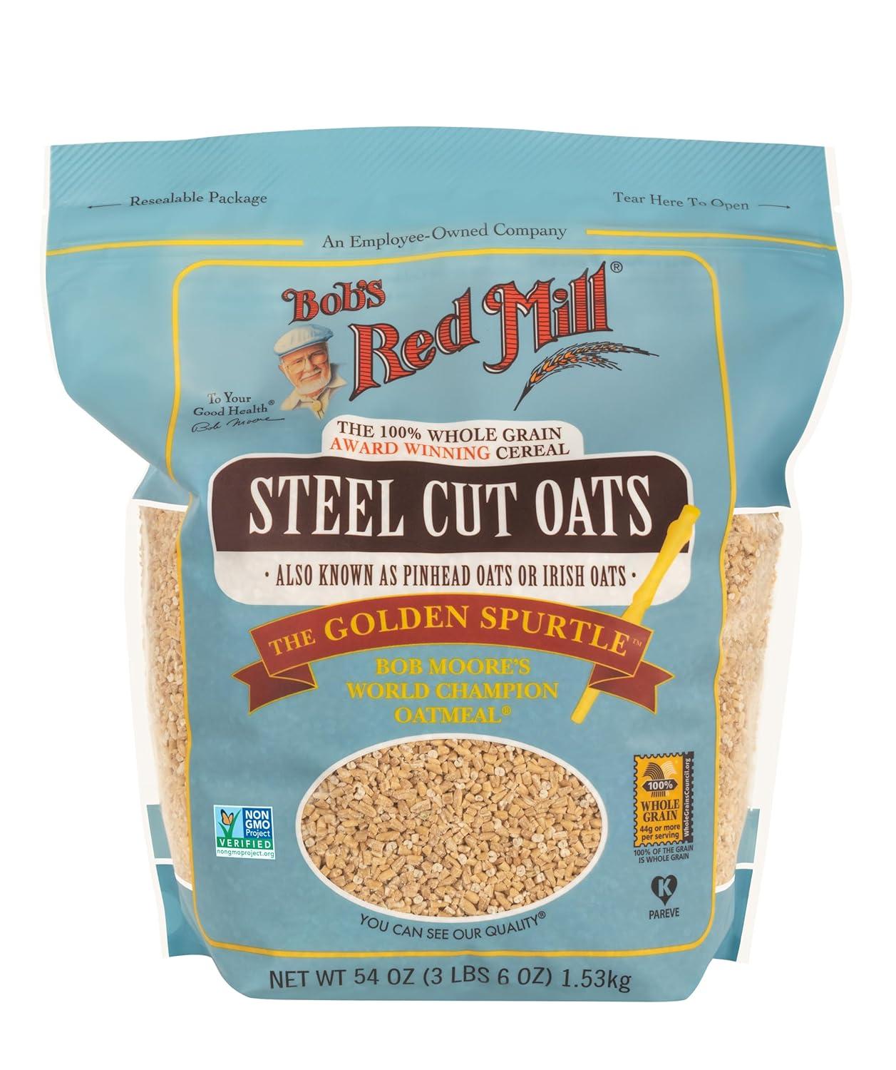 image:imageBobs Red Mill Steel Cut Oats 24oz Pack of 4 Non GMO Whole Grain Vegan KosherSteel Cut Oats