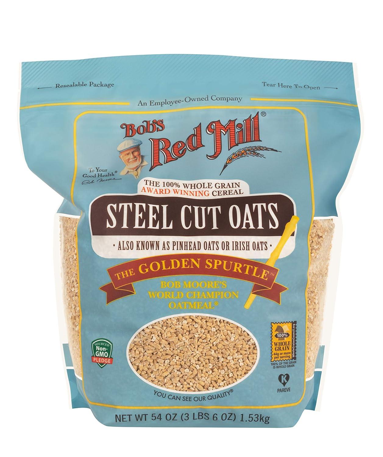 image:imageBobs Red Mill Steel Cut Oats 24oz Pack of 4 Non GMO Whole Grain Vegan KosherSteel Cut Oats