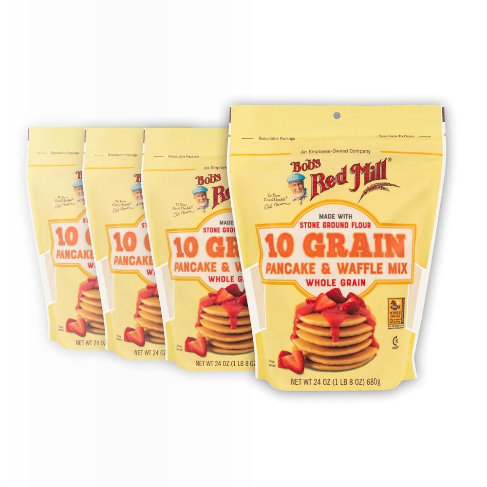 image:imageBobs Red Mill 10 Grain Pancake Mix 24oz Pack of 4 Whole Grain Kosher15 Pound Pack of 4