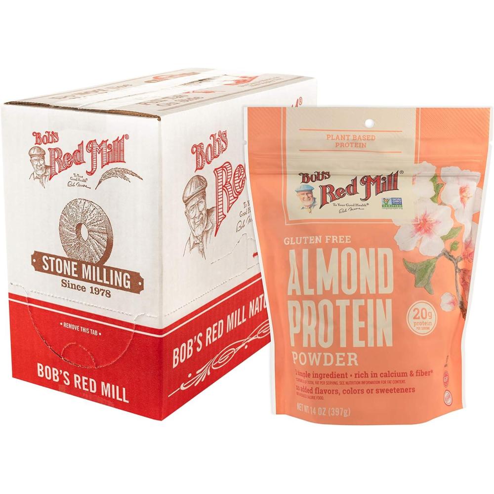 image:imageBobs Red Mill Almond Protein Powder 14oz Pack of 4  Non GMO Vegan Paleo Friendly Keto Friendly Kosher14 Ounce Pack of 4