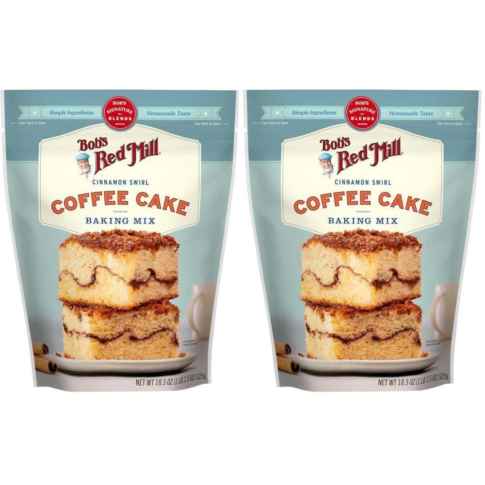 image:imageBobs Red Mill Cinnamon Swirl Coffee Cake Baking Mix  185 oz Bag Pack of 4 Simple Clean Ingredients Homemade Taste NonGMO185 Ounce Pack of 2