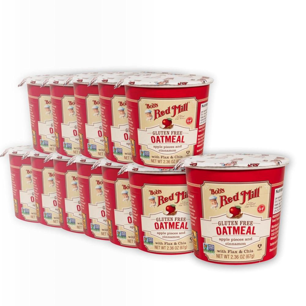 image:imageBobs Red Mill GF Oatmeal Cup Apple amp Cinnamon 236 Ounce Cup Pack of 12 NonGMO Whole Grain Kosher