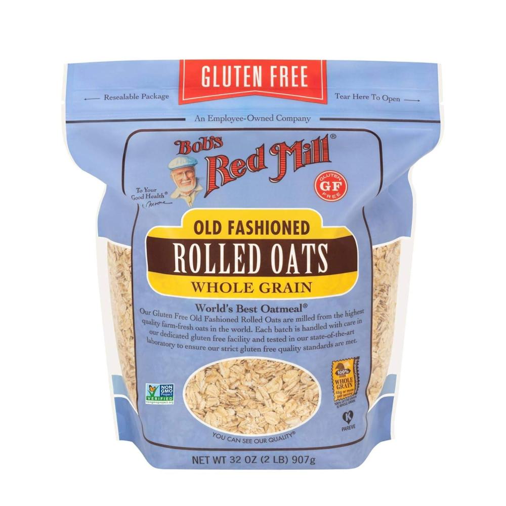 image:imageBobs Red Mill Gluten Free Old Fashioned Rolled Oats 32oz Pack of 4 Non GMO Whole Grain Vegan KosherGF Old Fashioned
