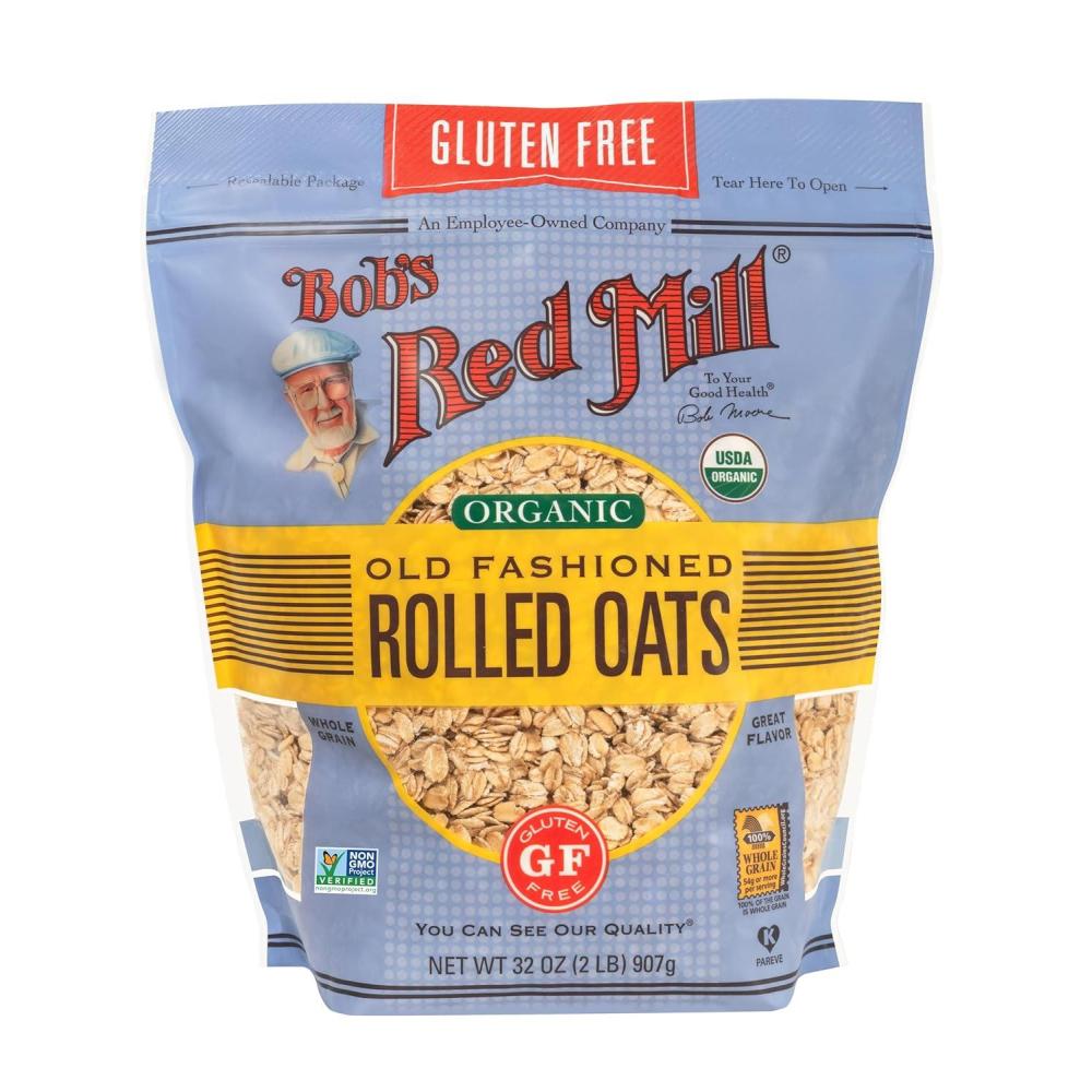 image:imageBobs Red Mill Gluten Free Organic Old Fashioned Rolled Oats 32oz Pack of 4 Non GMO Whole Grain Vegan KosherOG GF Old Fashioned Oats