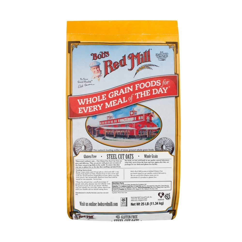 image:imageBobs Red Mill Gluten Free Steel Cut Oats 24oz Pack of 4  Gluten Free Non GMO Whole Grain Vegan Kosher400 Ounce Pack of 1