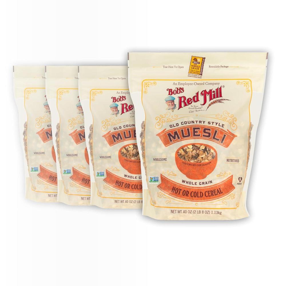 image:imageBobs Red Mill Old Country Style Muesli 40oz Pack of 4  Non GMO Whole Grain Vegan Kosher40 Ounce Pack of 4