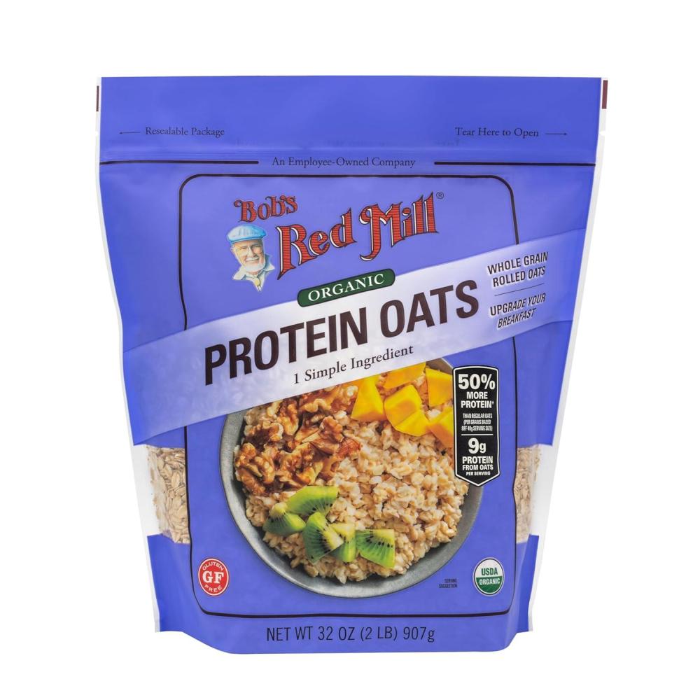 image:imageBobs Red Mill Organic Gluten Free Protein Oats 32oz Pack of 4 9gServing Non GMO Whole Grain Plant Based Protein Vegan Kosher32 Ounce Pack of 1
