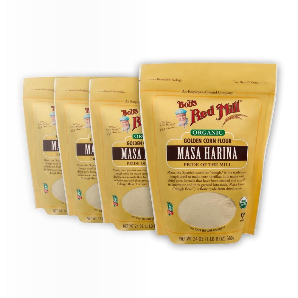 image:imageBobs Red Mill Organic Masa Harina Flour 24oz Pack of 4  Non GMO Vegan Kosher15 Pound Pack of 4