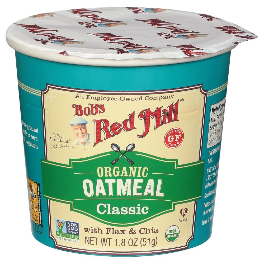 image:imageBobs Red Mill Organic Oat Cup Classic 1 cup Pack of 12 Non GMO Whole Grain KosherClassic