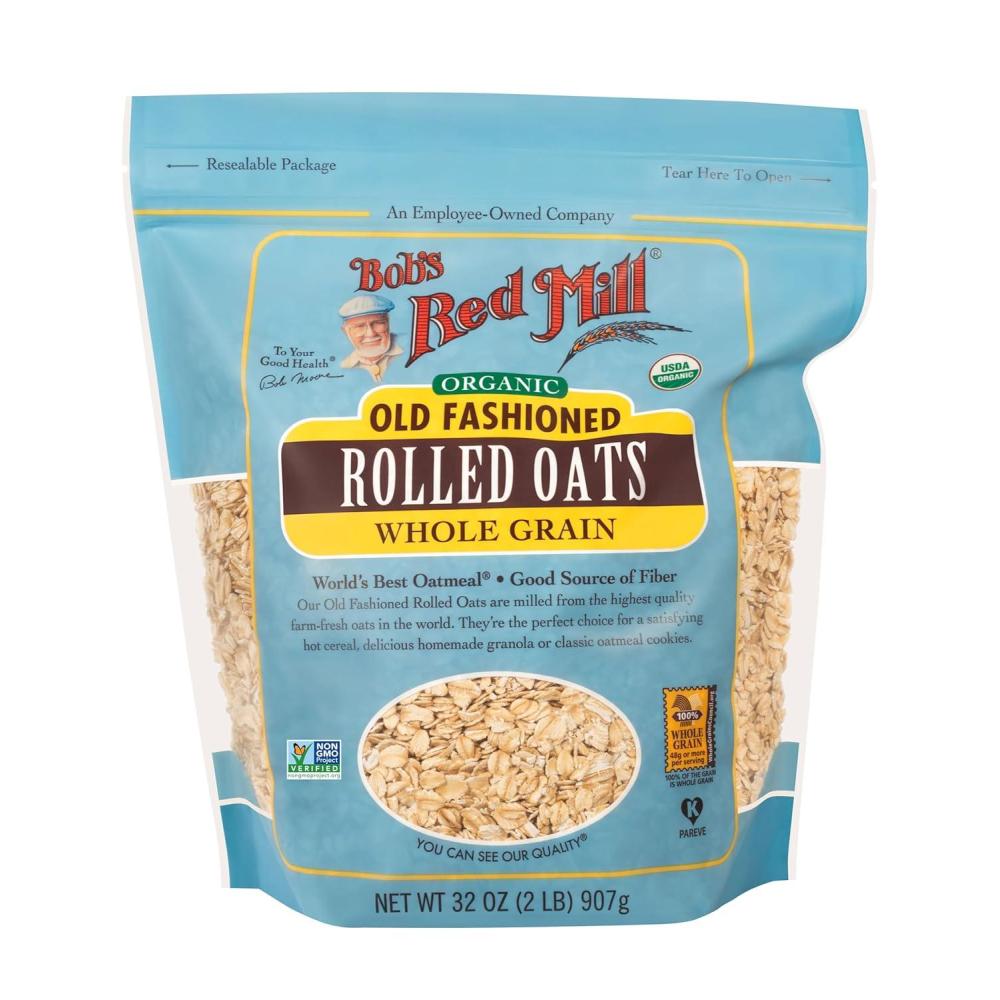 image:imageBobs Red Mill Organic Old Fashioned Rolled Oats 32oz Pack of 4 Non GMO Whole Grain Vegan Kosher32 Ounce Pack of 1