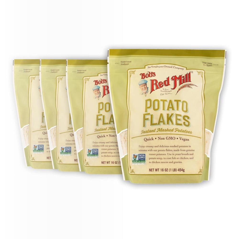 image:imageBobs Red Mill Potato Flakes 16oz Pack of 4  Non GMO Vegan Kosher16 Ounce Pack of 4