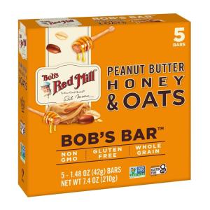 Bob’s Red Mill 5pk PB Coconut & Oats Bar, 5 bars (Pack of 1) – Non GMO, Gluten Free, Kosher(Honey)
