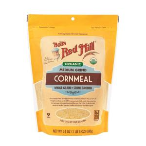 Bob’s Red Mill Organic Medium Grind Cornmeal, 24oz (Pack of 4) – Non GMO, Whole Grain, Vegan, Kosher(24 Ounce (Pack of 1))