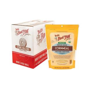 Bob’s Red Mill Organic Medium Grind Cornmeal, 24oz (Pack of 4) – Non GMO, Whole Grain, Vegan, Kosher(96 Ounce (Pack of 1))