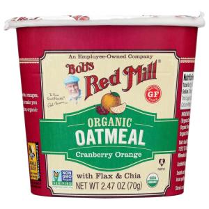 Bob’s Red Mill Organic Oat Cup, Classic, 1 cup (Pack of 12)- Non GMO, Whole Grain, Kosher(Cranberry Orange)
