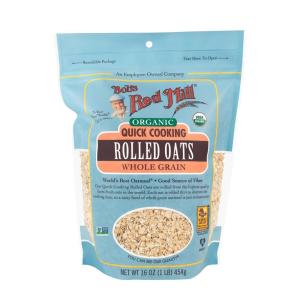 Bob’s Red Mill Organic Quick Cooking Rolled Oats, 32oz (Pack of 4) – Non GMO, Whole Grain, Vegan, Kosher(OG Quick)