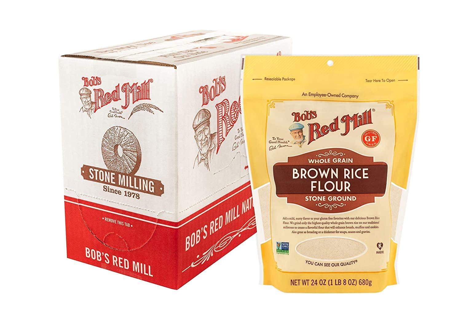 image:imageBobs Red Mill Brown Rice Flour 24oz Pack of 4 Non GMO Whole Grain Vegan Kosher24 Ounce Pack of 1