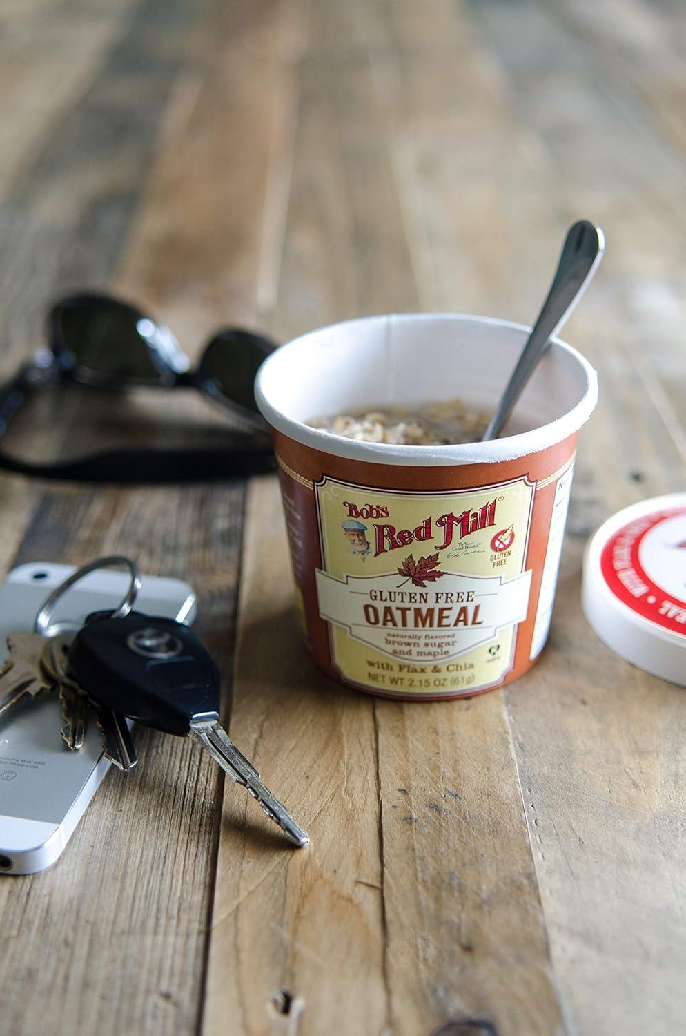 image:imageBobs Red Mill GF Oatmeal Cup Maple amp Brown Sugar 215 Ounce Cup Pack of 12 Non GMO Whole Grain Kosher12 Count Pack of 2