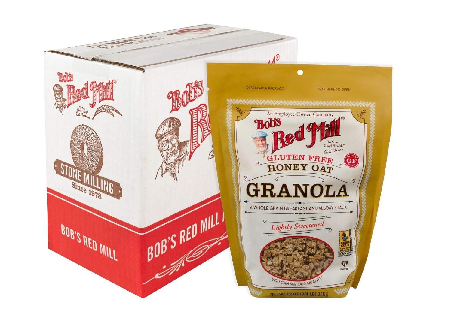 image:imageBobs Red Mill Gluten Free Honey Oat Granola 12oz Pack of 4 Gluten Free Whole Grain KosherHoney