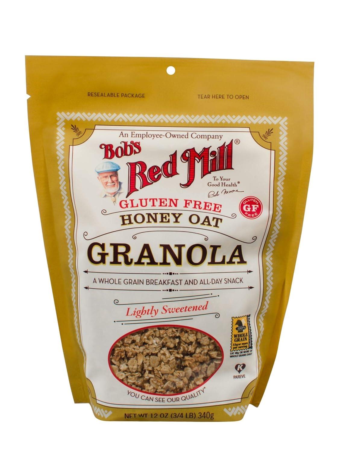 image:imageBobs Red Mill Gluten Free Honey Oat Granola 12oz Pack of 4 Gluten Free Whole Grain KosherHoney