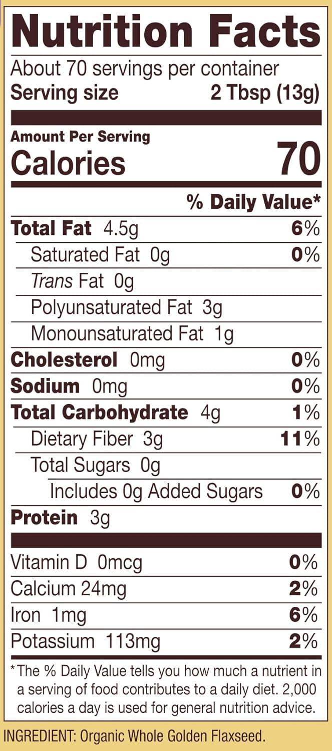 image:imageBobs Red Mill Organic Golden Flaxseed Meal 32oz Pack of 4 Non GMO Vegan Paleo Friendly Keto Friendly Kosher