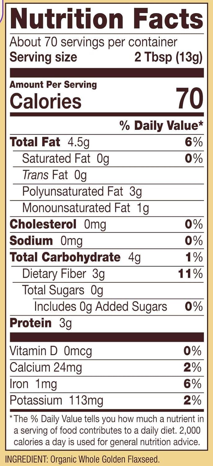 image:imageBobs Red Mill Organic Golden Flaxseed Meal 32oz Pack of 4 Non GMO Vegan Paleo Friendly Keto Friendly Kosher