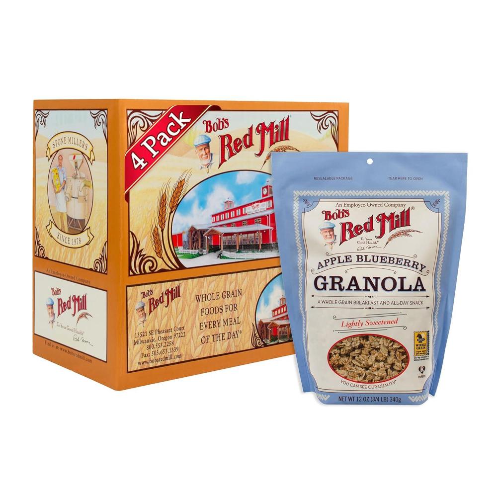 image:imageBobs Red Mill Apple Blueberry Granola 12oz Pack of 4 Whole Grain Kosher48 Ounce Pack of 1