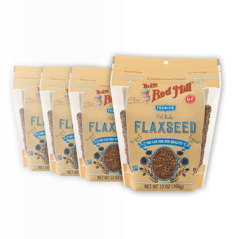 image:imageBobs Red Mill Brown Flaxseeds 13oz Pack of 4  Non GMO Gluten Free Vegan Paleo Friendly Raw Sproutable Kosher13 Ounce Pack of 4