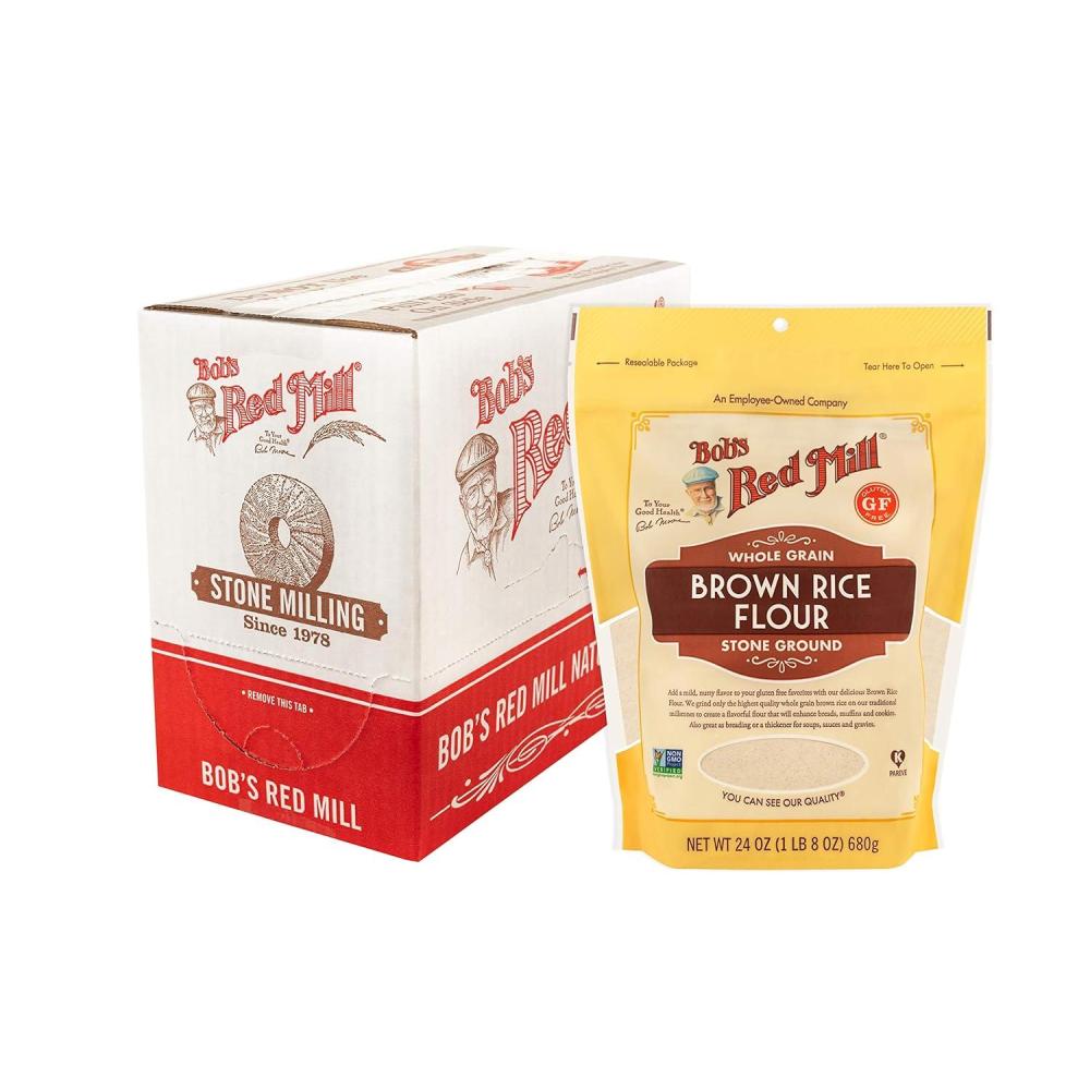 image:imageBobs Red Mill Brown Rice Flour 24oz Pack of 4 Non GMO Whole Grain Vegan Kosher24 Ounce Pack of 4