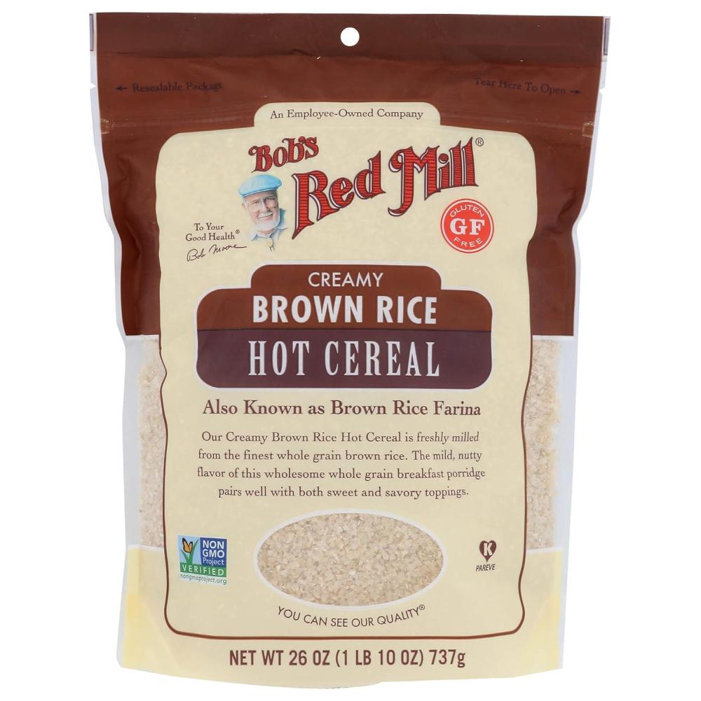 image:imageBobs Red Mill Brown Rice Hot Cereal 26 Ounce Pack of 4 Gluten Free Non GMO Whole Grain Vegan Kosher