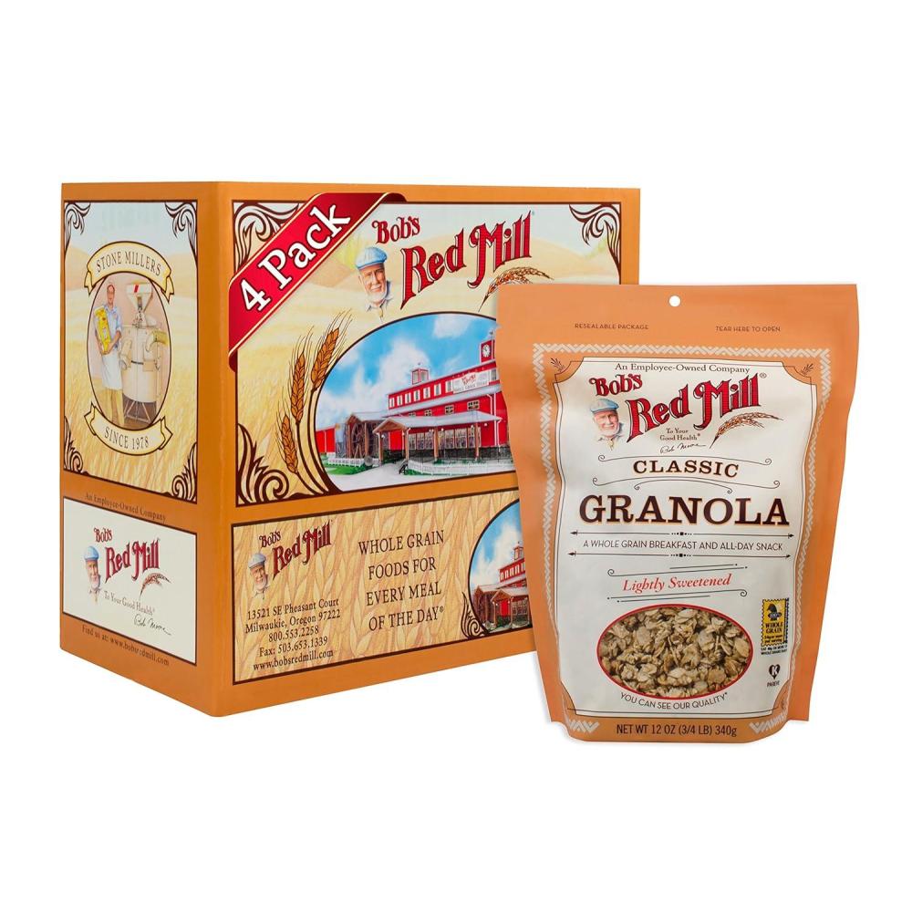 image:imageBobs Red Mill Classic Granola 12oz Pack of 4 Whole Grain Kosher12 ounce Pack of 4